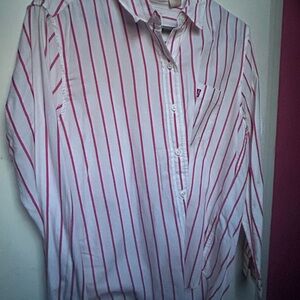 Levi's White and Pink Striped Shirt